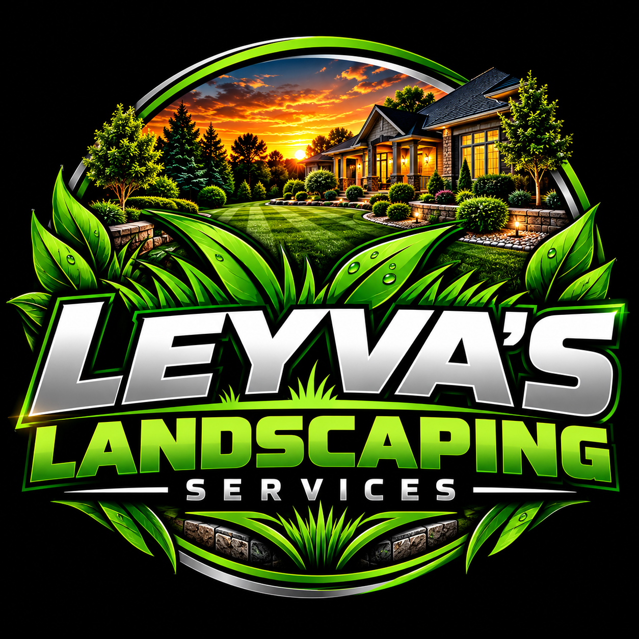 Leyva's Landscaping Services branded logo